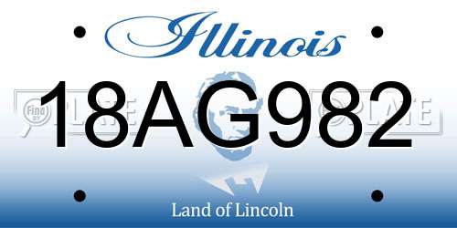 18AG982 Illinois License Plate
