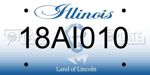 18AI010 Illinois License Plate