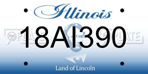 18AI390 Illinois License Plate