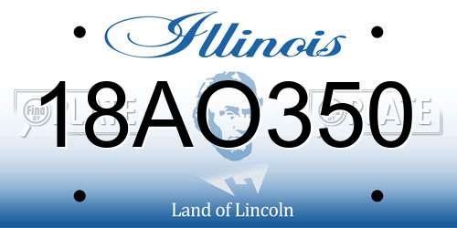 18AO350 Illinois License Plate