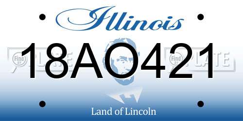 18AO421 Illinois License Plate