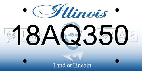 18AQ350 Illinois License Plate
