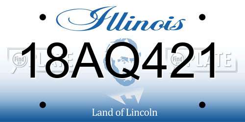 18AQ421 Illinois License Plate