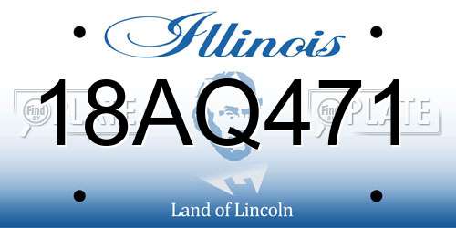 18AQ471 Illinois License Plate