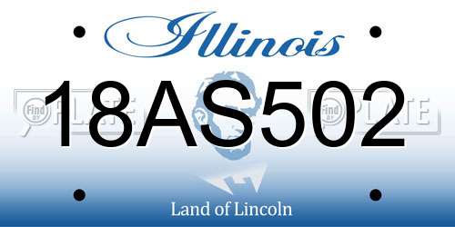 18AS502 Illinois License Plate
