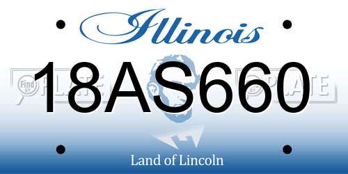 18AS660 Illinois License Plate