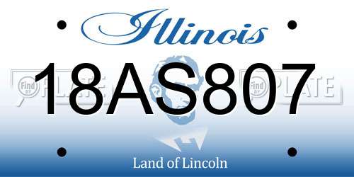 18AS807 Illinois License Plate