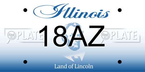 18AZ Illinois License Plate
