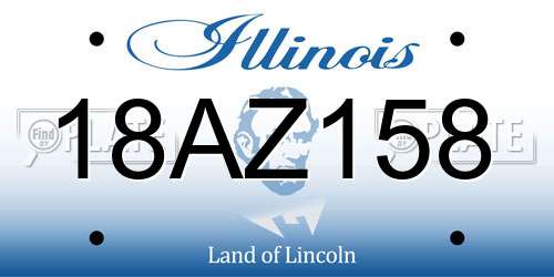 18AZ158 Illinois License Plate