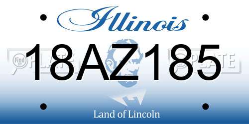 18AZ185 Illinois License Plate