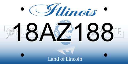 18AZ188 Illinois License Plate