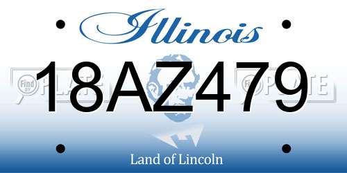 18AZ479 Illinois License Plate