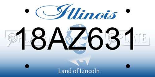 18AZ631 Illinois License Plate