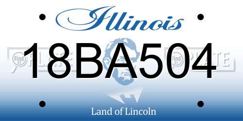 18BA504 Illinois License Plate