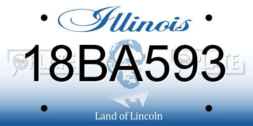 18BA593 Illinois License Plate