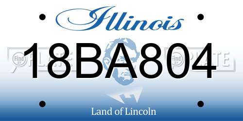 18BA804 Illinois License Plate