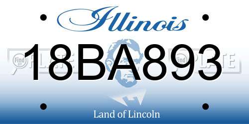 18BA893 Illinois License Plate