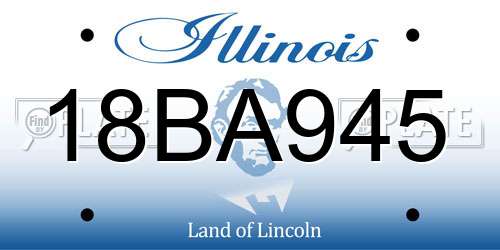 18BA945 Illinois License Plate