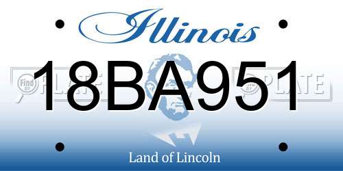 18BA951 Illinois License Plate
