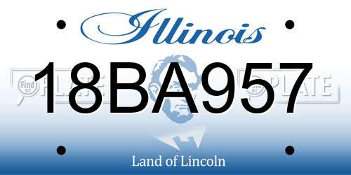 18BA957 Illinois License Plate