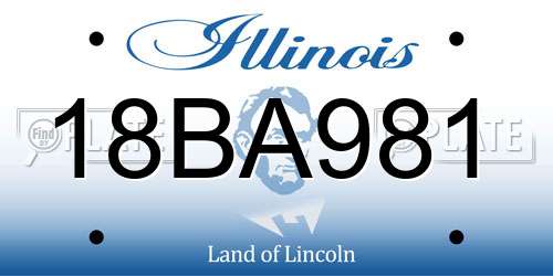 18BA981 Illinois License Plate
