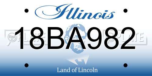 18BA982 Illinois License Plate