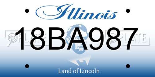 18BA987 Illinois License Plate