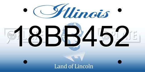 18BB452 Illinois License Plate