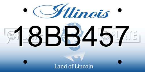 18BB457 Illinois License Plate