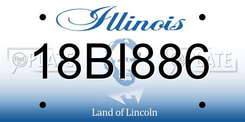 18BI886 Illinois License Plate