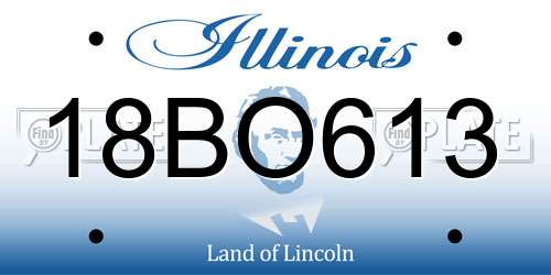 18BO613 Illinois License Plate