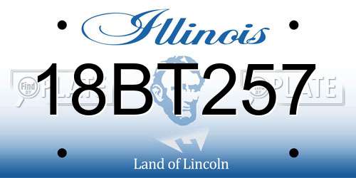 18BT257 Illinois License Plate