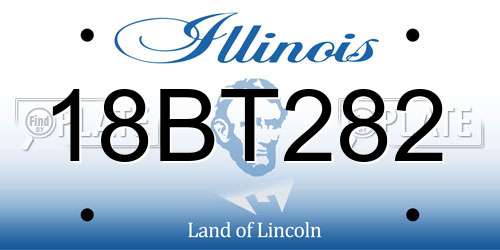 18BT282 Illinois License Plate