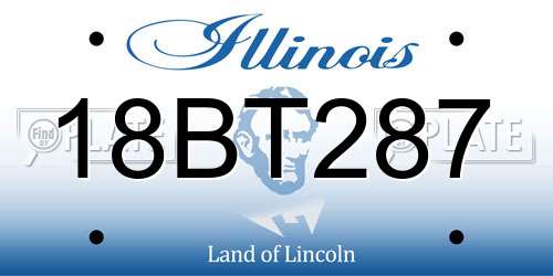 18BT287 Illinois License Plate