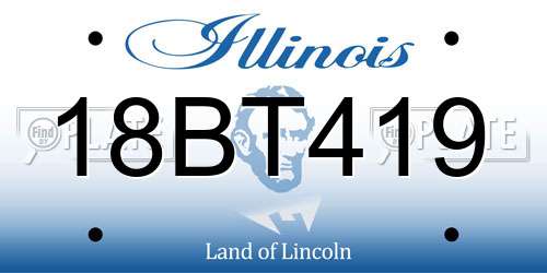 18BT419 Illinois License Plate