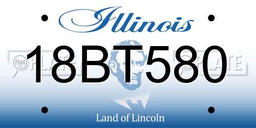 18BT580 Illinois License Plate