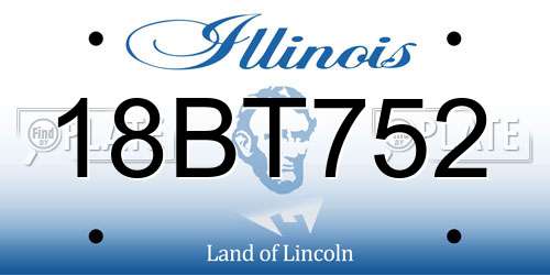 18BT752 Illinois License Plate