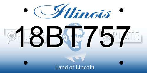 18BT757 Illinois License Plate