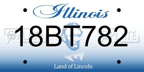 18BT782 Illinois License Plate
