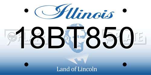 18BT850 Illinois License Plate