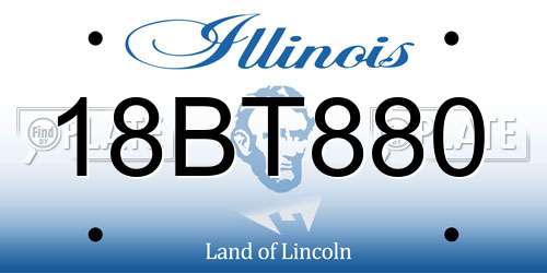 18BT880 Illinois License Plate