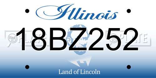 18BZ252 Illinois License Plate