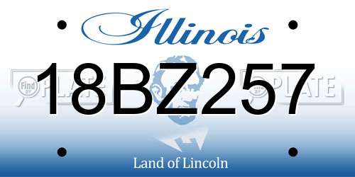 18BZ257 Illinois License Plate