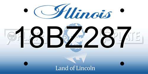 18BZ287 Illinois License Plate