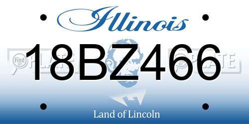 18BZ466 Illinois License Plate