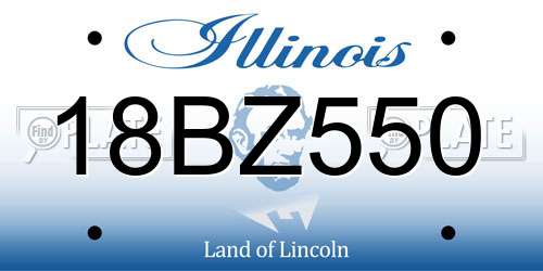 18BZ550 Illinois License Plate