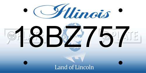 18BZ757 Illinois License Plate