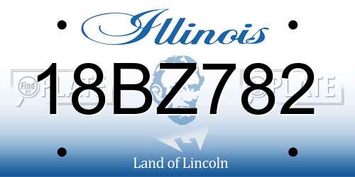 18BZ782 Illinois License Plate