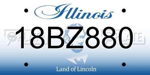 18BZ880 Illinois License Plate