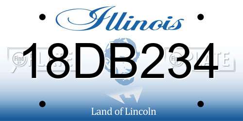 18DB234 Illinois License Plate